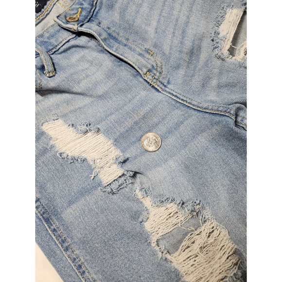 7R Hollister High Rise Slim Straight Vintage Stretch Light Wash Distressed Women - Picture 14 of 14